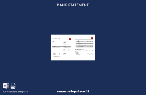 modello di pagine di parole dell'estratto conto bancario USA Wells Fargo in stil